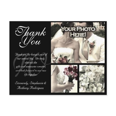 Customizable Wedding Thank You Card 3 Photos Post Cards