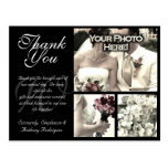 Customizable Wedding Thank You Card 3 Photos postcards