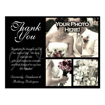 Customizable Wedding Thank You Card 3 Photos Post Cards