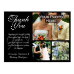 Customizable Wedding Thank You Card 3 Pictures postcards