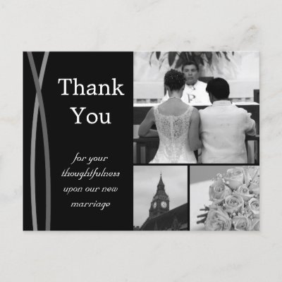 Customizable Wedding Thank You Card Photo Pictures Post Card by patricklori