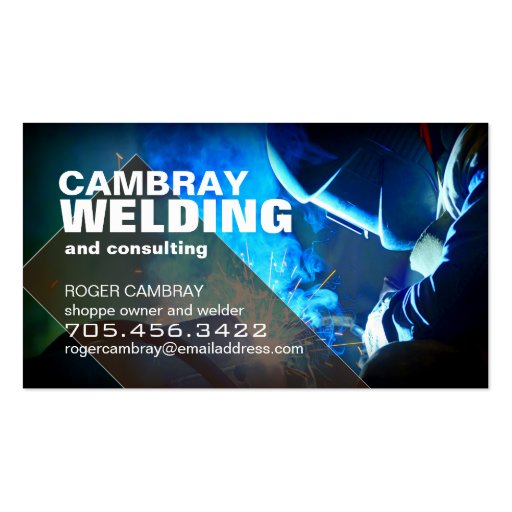 Customizable Welder Consultant Business Cards (front side)