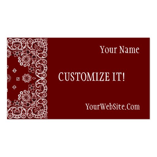 Customizable Western Style Business Cards (front side)