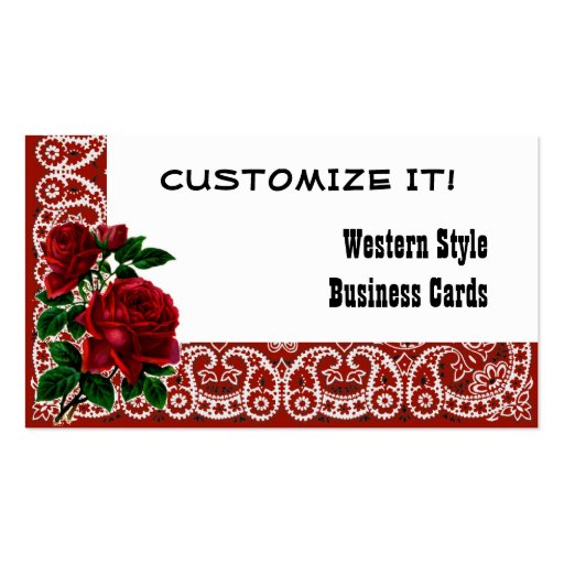 Customizable Western Style Business Cards (front side)