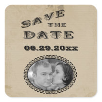 Customizable Western Style Save The Date Sticker