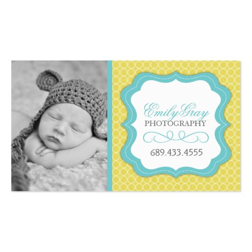 Customizable Whimsical Photographer Business Cards (front side)