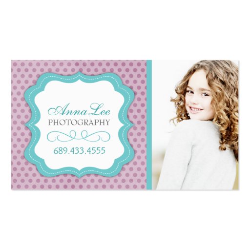 Customizable Whimsical Photographer Business Cards (front side)