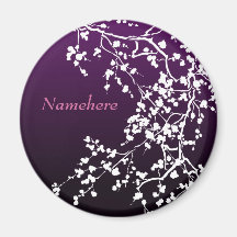 Customizable: White blossom Refrigerator Magnets