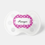 Customizable White Polka Dot Gift Template Pacifiers