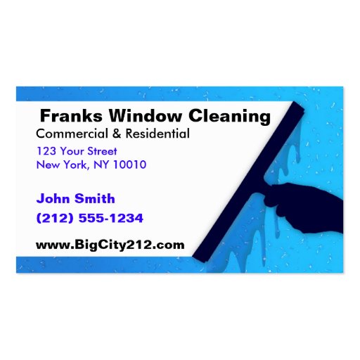 CUSTOMIZABLE Window Cleaning BC Business Card Template (front side)