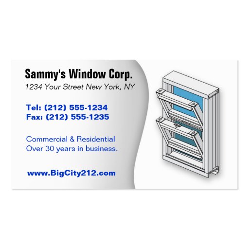 CUSTOMIZABLE Window Installer BC Business Card Templates (front side)