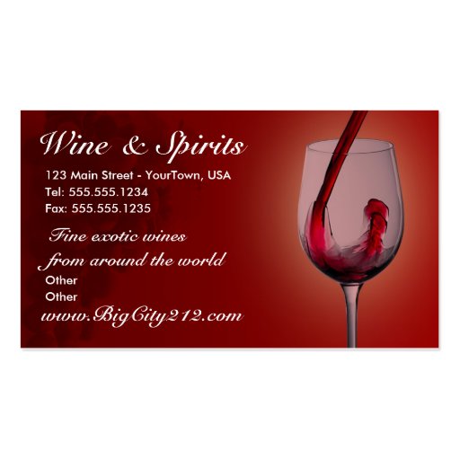 CUSTOMIZABLE Wine Shop Business Cards (front side)