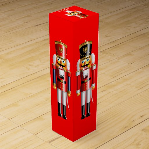 Customizable Xmas Nutcrackers Wine Gift Box Zazzle