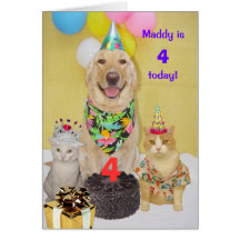 Customizable Year Kid's Birthday Cards