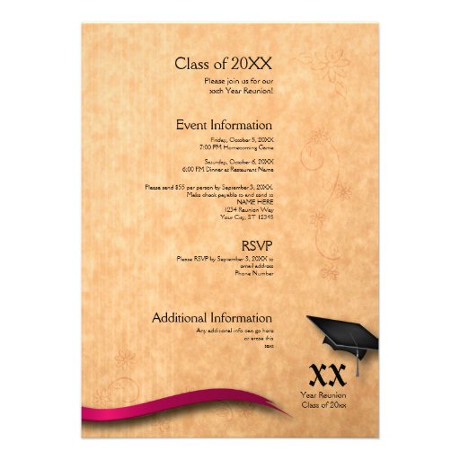 Customizable Year Maroon Class Reunion Invitation