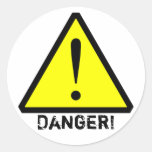 Customizable Yellow& Black Warning Symbol Sticker