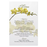 Customizable Yellow Orchids Wedding Menu Card Flyers