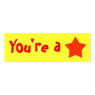 Customizable "You're A Star" bookmarker Business Card from Zazzle. Customizable "You're A Star" bookmarker Business Card from Zazzle.