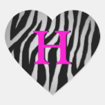 Customizable Zebra Heart Heart Stickers