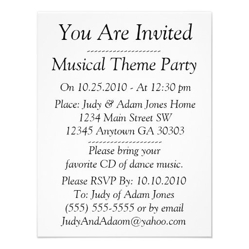 Customize ALL Text (Front & Back) Invitation