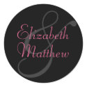 Customize Black First Names Seal Sticker