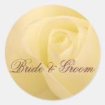 Customize Bride & Groom wedding seal Round Sticker