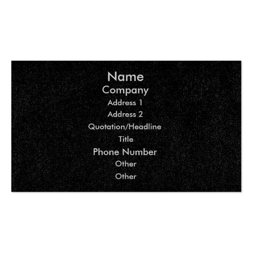 Customize business cards, black speckled denim (front side)