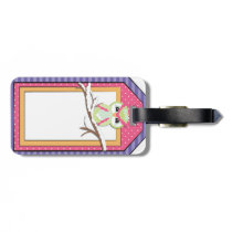Customize Colorful Winter Owl Luggage Tag luggage tags