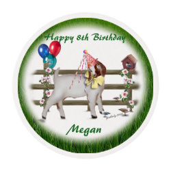 CUSTOMIZE - Cute Goat Birthday Party Edible Frosting Rounds