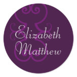 Customize First Names Elegant Purple Seal Sticker