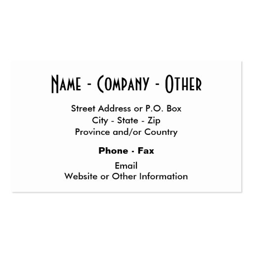 Customize Fly Fishing Business Cards (back side)