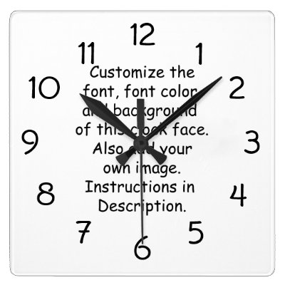 Customize Font, Font Color, Background, Image Round Clocks
