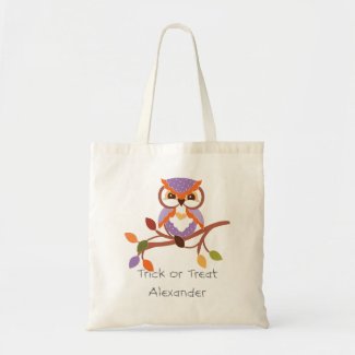 Customize Halloween Owl Trick or Treat Bag