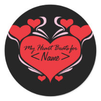 Customize Heart Beats for, <Name> stickers