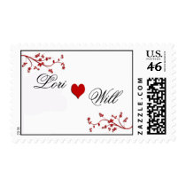 Customize heart wedding postage