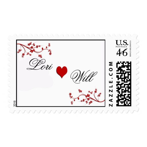 Customize heart wedding postage