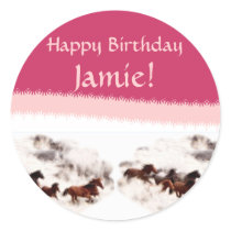 Customize Horse Birthday Invitations and Cards stickers
