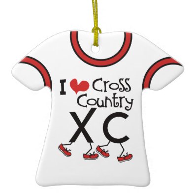 CUSTOMIZE -I heart (love) Cross Country Running XC Ornaments