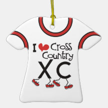 CUSTOMIZE -I heart (love) Cross Country Running XC Ornaments