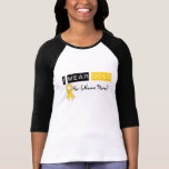 Customize I Wear Gold Ribbon Childhood Cancer Tees