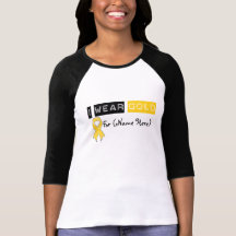 Customize I Wear Gold Ribbon Childhood Cancer Tees