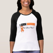 Customize I Wear Orange Ribbon Leukemia Shirts