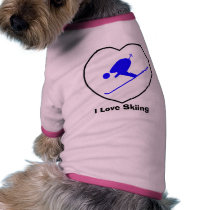Customize Me! I Love Skiing T-Shirt pet clothing