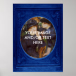 Customize Metallic Blue Border Portrait Print