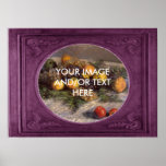 Customize Metallic Purple Border Landscape Poster