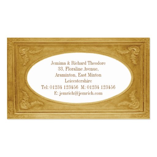 Customize Pale Gold Border Business Cards (front side)