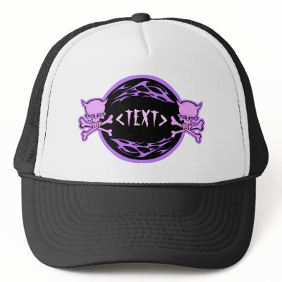 Customize Pastel Skulls and Flames , <TEXT> Trucker Hats by customize_it