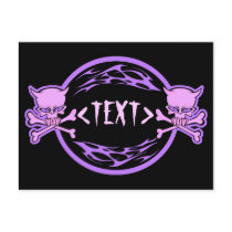 Customize Pastel Skulls and Flames , <TEXT> postcards