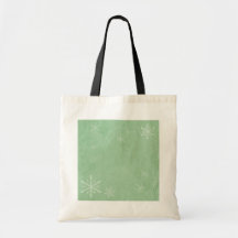 CUSTOMIZE PERSONALIZE Snowflake Paper 3 - Green Tote Bags