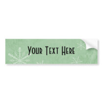 CUSTOMIZE PERSONALIZE Snowflake Paper 3 - Green Bumper Stickers
